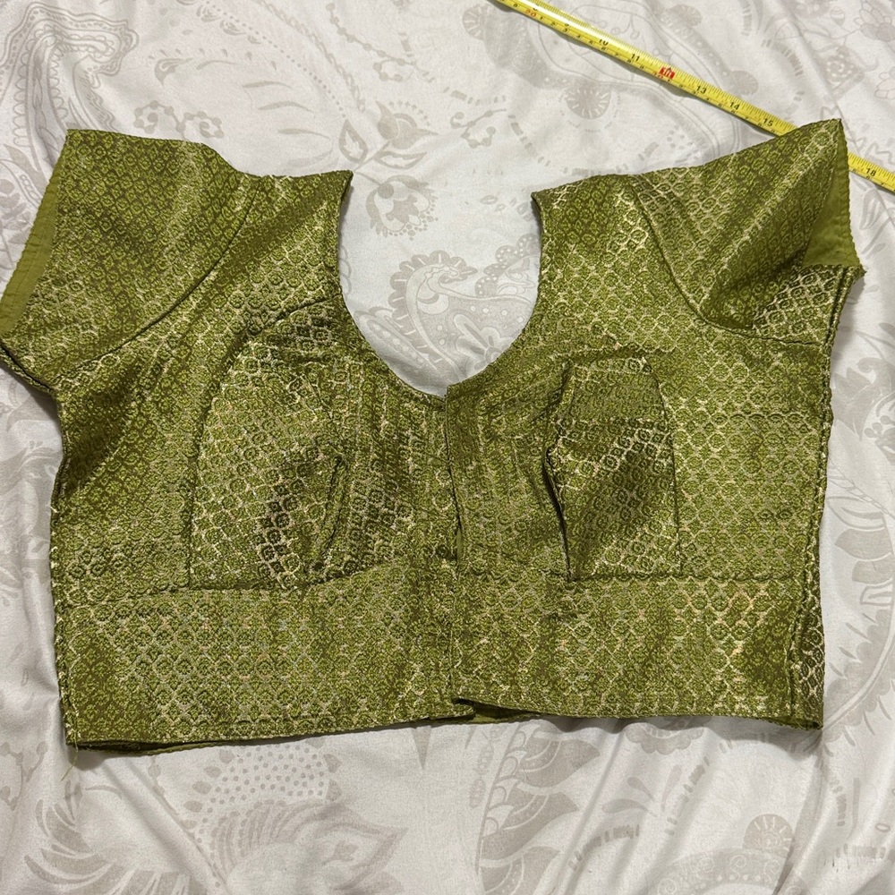 Green Brocade Blouse